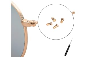 HICYCLE2 Lot de 4 vis dorées de rechange pour lunettes de soleil Ray-Ban Aviator RB3025 3025, tournevis bonus (doré)