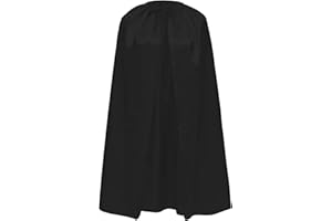 Wildarms Capa de Disfraz Satinada para Niños y Adultos 90cm, Capa de Superheroe Halloween Cosplay Carnaval con Cinta Ajustable Unisex (NEGRO)