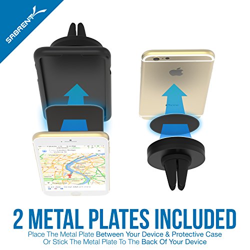 Sabrent Auto-Halterungen - Magnetische Universal-KFZ Smartphone Halterung fÃ¼r LÃ¼ftungsgitter (Air Vent) geeignet fÃ¼r ihre Handy: iPhone, Samsung, LG, Nexus, HTC, Motorola, Sony, oder GPS-GerÃ¤te, sowie andere Smartphones GerÃ¤te (CM-MGHB)