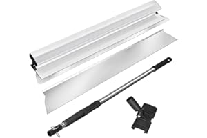 DrRobor 80CM Flächenspachtel Set mit Ergonomischem Griff, mit 2.1m Teleskopstange und 800mm Austauschbarem Edelstahlklinge Spachtel Werkzeug für Große Arbeitsbereich Wand Dekoration Bau Werkzeug