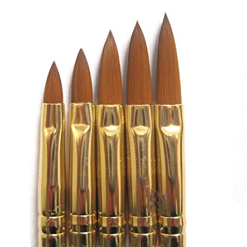Pixnor 5pcs Acrylic Nail Art UV Gel Carving Pen Brush Liquid Powder DIY No.12.10.8.6.4