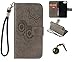 Produktbild iphone7 (4.7 Zoll) Wallet Case für Apple iPhone 7 Flip Hülle Laoke Eule Blumen Muster Handyhülle Schutzhülle PU Leder Case Skin Brieftasche Ledertasche Tasche im Bookstyle in +Staubstecker (11)