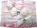 Baby Girls Stretch Lace Headband, Satin Bow With A Heart Shaped Gem Packet of 3 (0-6 Months)