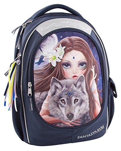 Preisvergleich Produktbild Fantasy Model Schulrucksack, Bunter Wolf