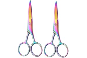 Fongmore 2pcs acier inoxydable petit nez ciseaux visage cheveux ciseaux Mini beauté ciseaux pointus pour couper les sourcils, nez, moutarde, moustache