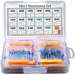 Juego de Resistencias Surtido de 17 Valores Kuman, 0 Ohm-1M Ohm (Paquete de 525) con Soldadura Terminado 5x7cm PCB Placa de Circuito Placa de Mando para Arduino Rasbperry PI K78