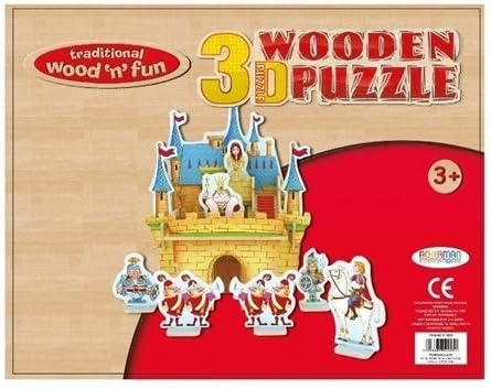 Make your own princess castle and figures. 3D wooden puzzle