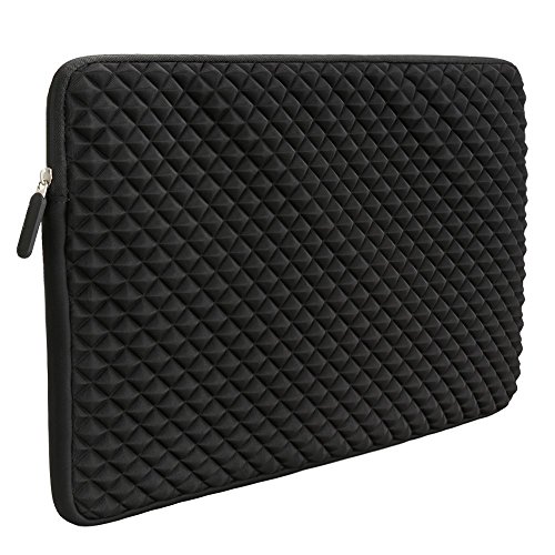 WIWU Diamant Streifen Neopren Laptop Sleeve Schutzh  lle f  r Macbook Air   Pro Retina mit Aufladung Er  ffnung  Schwarz  15 Zoll 