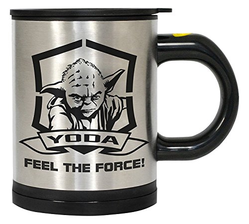 Underground Toys- Taza Removible Yoda Star Wars, Color Negro y Plata, 10x7x9 cm (SW00698)