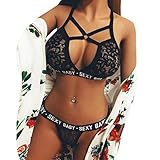 ♛Baby Dolls Mädchen Nachtwäsche Lingeries Clubwear Lace Babydoll Reizwäsche Set Spitze Negligee V-Ausschnitt Babydoll G-string Erotik Negligee Kostüm Lingerie Halter Spitzen Transparentes Teddies Nachtwäsche Frauen transluzente Unterwäsche Damen Spitze Reizwäsche Negligee One Piece Dessous Bodysuit Damen Body-Ouvert Spitzen Reizwäsche Nachtwäsche Floral Dessous Set Neckholder Sehr niedlich und adorable Dessous Nachtwäsche