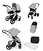 Ickle Bubba Stomp V2 All In One Baby Travel System - Lightweight Chasis Pram, Pushchair & Car Seat (Silver & Silver)