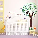 Decowall DML-1312 Großer Baum mit Tierfreunden Wandsticker Wandaufkleber Wandtattoo Kinderzimmer - 2