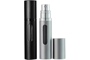 TRAVELOFO Perfume Atomiser Refillable Perfume Bottle for Travel, Leaking Proof Mini Empty Perfume Spray Bottle for Women and Men, 8ml - Matte Black & Gray