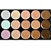 LEORX Face Contour Kit Highlighter Makeup Kit 15 Colour Cream Concealer Palette with 10pcs Brush