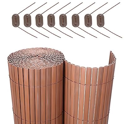 Songmics Canisse PVC pour jardin balcon terrasse brun GPF083B