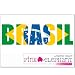 Produktbild pinkelephant Aufkleber - Brasil - Schrift - Fahne - Brasilien - 28,5 cm x 8,5 cm - Laptop Sticker skin flag