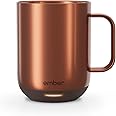 Ember Temperature Control Smart Mug 2-295 ml App-Controlled and Rechargeable Heated Coffee Mug with Intelligent LED Display, 1.5-hr Battery Life and Improved Design, Copper