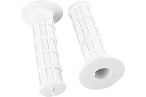 AOWINHIT 1 Pair of 22/25 Mm Universal Anti-skid Silicone Motorcycle Handlebars Hand Grips Pair for Safe Driving 7/8 Inches (White)