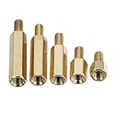 Color: oro Alamor M3Bh4 100Pcs M3 Macho-Hembra De Latón Hexagonal Separadores Soporte Espaciador Pilar Tornillo para Tablero De PCB - 16M