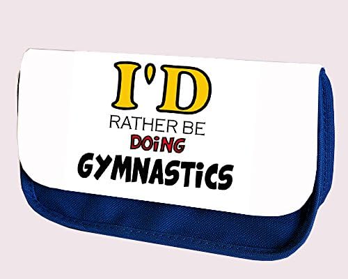 I'D RATHER BE DOING GYMNASTICS BLUE PENCIL CASE