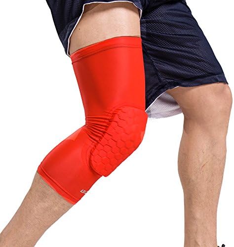 Etsynet7066 Leica Knee Leg Support Gear with Pads, Strengthen Breathable Kneepad Honeycomb Pad Crashproof Antislip Basketball Leg Knee Long Sleeve Protective Pad Knee Let Protector--3 Sizes Available