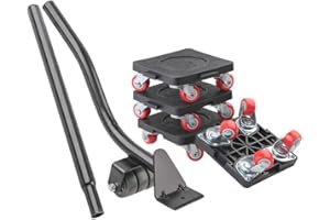 LSLANSOON Heavy Duty Furniture Lifter with Extension Bar and 4 Wheels Furniture Sliders, 400kg Load Capacity, Furniture Moving Tool Set