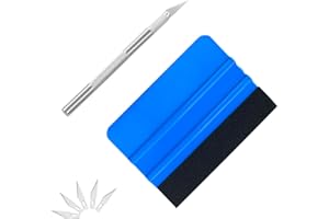 Kit Papier Peint, Rarouyi 7 Pièces Marouflette Raclette Covering Voiture Kit d'Emballage En Vinyle Avec 1 Feutre, 1 Lame, 5 Lames, Kit Pose Film Vitre Raclette Plastique, Le Film De Fenêtre