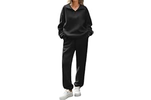 Yuson Girl Survêtement Femme Ensemble 2 Pièce Polaire Chaud Jogging Fitness Ensembles Coton Sweatshirt et Pantalon Jogger Décontracté Tracksuit Automne Hiver Lounge Set Sportswear