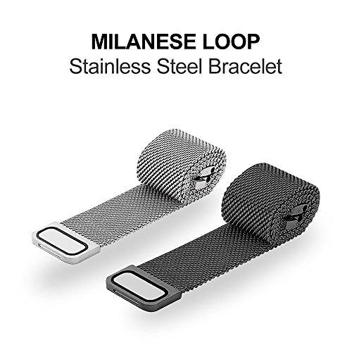 Fitbit Charge 2 Armband, eLander Milanese Edelstahl Replacement Wrist Band Strap Watchband Uhrenarmband Erstatzband mit Magnet-Verschluss und MetallschlieBe fur Fitbit Charge 2(Silber) - 7