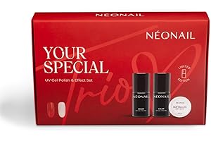 ‎NÉONAIL NEONAIL Your Special Trio - Zestaw do Manicure - Lakiery Hybrydowe - 2 x 7,2ml - Pyłek Metallic Effect 10