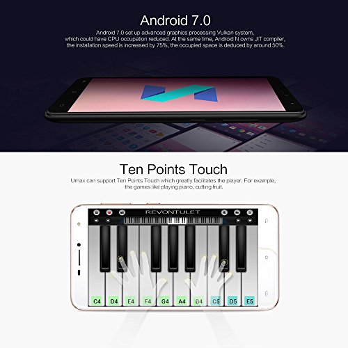 Cubot HAFURY UMAX Smartphone 3G WCDMA MTK6580 Quad Core 1.3GHz 2.5D 6.0 Pollici HD 1280 * 720 pixel Schermo a Sfioramento a 10 Punti Android 7.0 Nought 2GB RAM + 16GB ROM Fotocamere Doppie da 5MP + 13MP