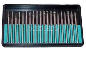 20 Frese Diamantate Per Dremel - Set Con Gambo 3mm Per Intaglio Pietra, Lucidatura E Incisione