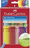 ergonomische Dreieckform Faber-Castell 112442 - Buntstift Colour Grip, 36er Kartonetui