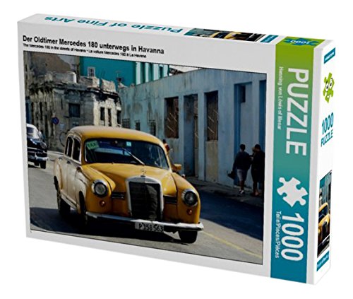 Der Oldtimer Mercedes 180 unterwegs in Havanna 1000 Teile Puzzle quer (CALVENDO Orte)