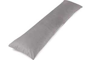 Totsy Baby Seitenschläferkissen 145 x 40 cm Schlafkissen mit Bezug - Body Pillow Seitenschlafkissen Komfortkissen Erwachsene Velvet Gräulich