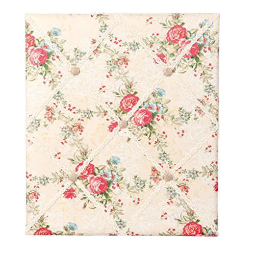 Clayre & Eef 62738 Pinnwand Notizbrett Memoboard Stoff Blumen ca. 46 x 4 x 53 cm