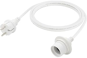 FIRMERST Portalampada impermeabile E27 con cavo esterno 2,5 m bianco