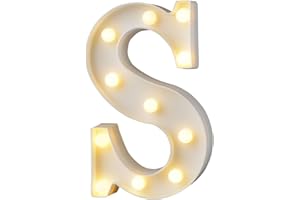 Numero Lettere Decorative,KINGCOO Bianco Caldo LED Lettera Luminosa Accende Luci Dell'alfabeto A batteria per L'attaccatura Parete Decorativa Festival Natale Festa Nuziale Compleanno(S)