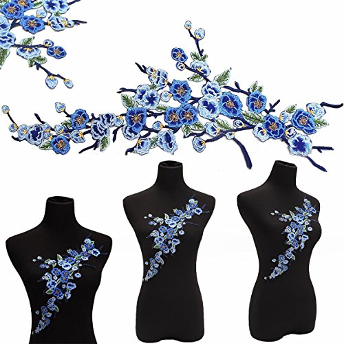 1 x Stickerei Patch Pflaume Blume Annähen Applique Abzeichen Gestickt - 2