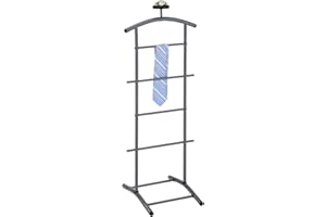 ‎IDIMEX IDIMEX Herrendiener Stummer Diener ATRIX,Kleiderbutler Damendiener Kleiderstange Kleiderbügel Hosenbügel aus Metall in grau