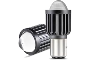 AKOZON Faro LED para Motocicleta BA20D, Focos Brillantes para Moto de 3500lm, 6000K, Color de Luz Blanca