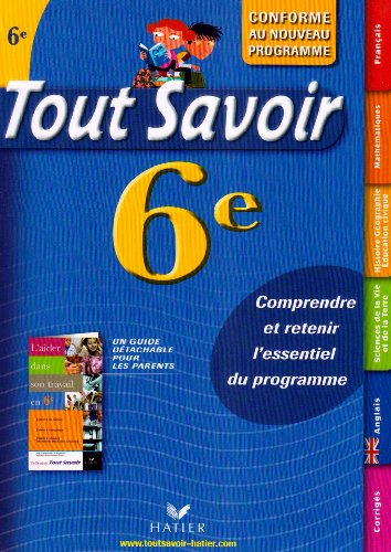couverture de : Tout savoir 6e