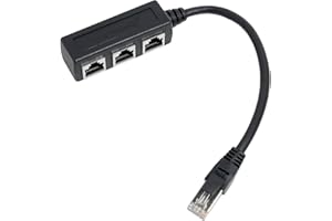 GREACESRIO Repartiteur RJ45 pour Câble Ethernet - 1 Mâle vers 3 Femelles, Adaptateur Réseau Cat5, Cat5e, Cat6, Cat7 (Partage Une Ligne Ethernet, mais ne Prend Pas en Charge Les connexions simultanées)