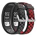 Produktbild MoKo Armband Kompatibel für Garmin Vivofit 4, [2-Pack] Silikon Atmungsaktiv Replacement Uhrenarmband Sportarmband Band Erstatzband mit Schließe - Schwarz & Grau + Schwarz & Rot