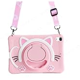 UnDePlus iPad 11.Nesil A16 11in&ccedil;/10.Nesil 10.9in&ccedil; ile uyumlu Kılıf Cute Dolls Standlı Eğlenceli 3D Karekterli &Ccedil;ocuk Kılıfı Pe