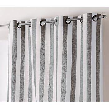 Linder 0516bg375fr Rideau Rayures Polyestercoton Blanc