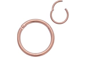 4youquality Surgical Steel Nose Ring Septum Clicker Hinge Segment Ear Helix Tragus Ring Hoop Nose Rings