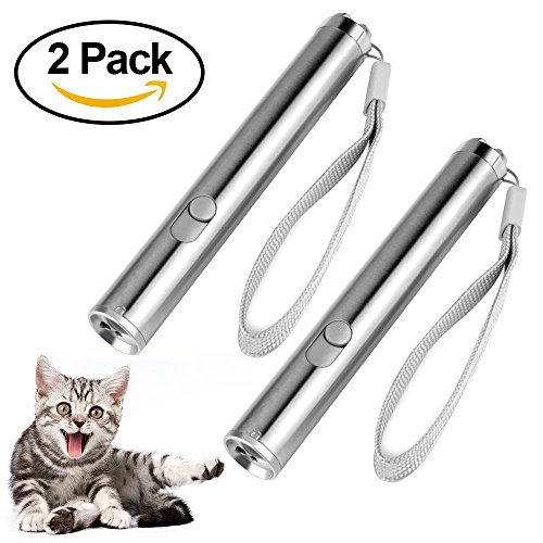 HPBN8 Cat Chaser Toys PPT Pointer for Training and Fun 2 in 1 Function Pet Cat Catch LED Red Light Pointer and Flashlight (2 packs)【7 to 12 days to arrive in UK】