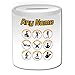 Produktbild Personalisiertes Geschenk – Gym Spardose (Sport Gym Design Thema, weiß) – alle Nachricht/Name auf Ihre einzigartige – Gymnasium Übungs Krafttraining Bodybuilding Gewicht Verlust Fitness Lifestyle Concept Yoga Fahrrad Dance Aerobic Hantel Ball Rudergerät Laufband