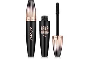 HUALIJIA 4D Silk Fiber Eyelash Mascara - Black, Extra Long & Thick, Waterproof & Smudge-Proof